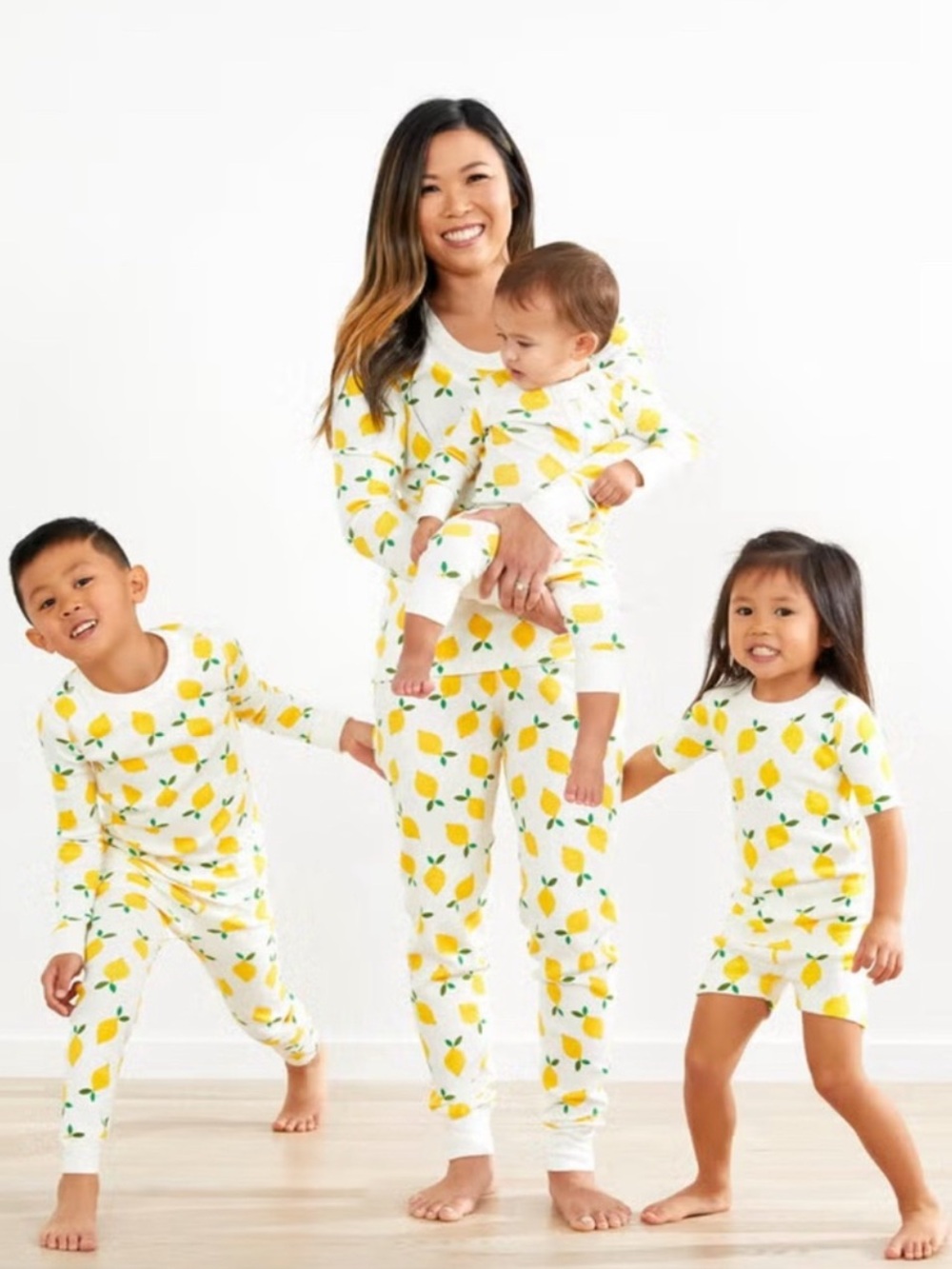 Hanna Andersson Lemon Print Long John Pajama Set Adult Small Organic Cotton